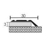 Kép 2/2 - Profilplast öntapadós szintváltó profil, 3 mm szintkülönbséghez, 30 mm / 2,7 m eloxált ezüst