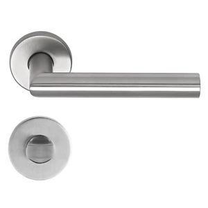 Lartech Thema-Pro kilincs, inox, körrozettás, WC zárral