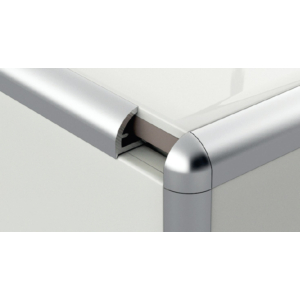 Profilplast alumínium élvédő, íves, 10 mm / 2.5m eloxált ezüst