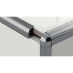 Profilplast rozsdamentes acél élvédő, íves, 10 mm / 2.5m, inox