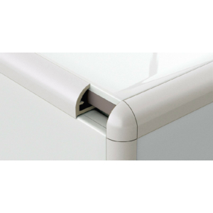 Profilplast PVC élvédő, íves, 8 mm / 2.78m törtfehér