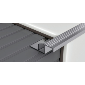 Profilplast alumínium szögletes lépcső profil 11 mm / 2.5 m eloxált ezüst