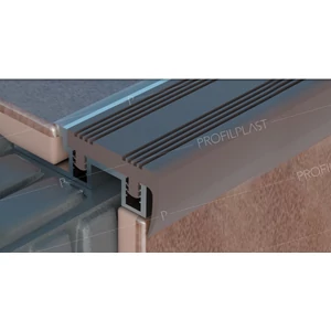 Profilplast alumínium alapsín, lépcsőkhöz, gumibetét nélkül, 10 mm / 3 m Profilplast alumínium alapsín, lépcsőkhöz, gumibetét nélkül, 10 mm / 3 m