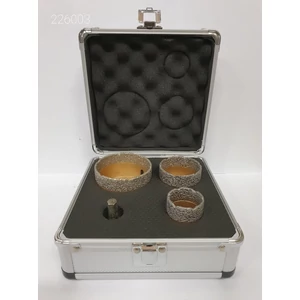 Skt Gyémánt lyukfúró készlet kofferrel, fúrógép adapterrel, 3 részes, arany, kifutó termék! Skt Gyémánt lyukfúró készlet kofferrel, fúrógép adapterrel, 3 részes, arany, kifutó termék!