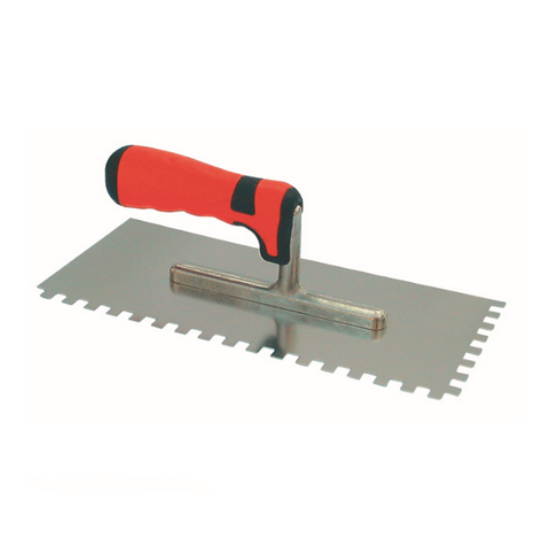 Bautool rozsdamentes, 8 x 8 mm-es fogazott glettvas, 280 x 130 mm, soft