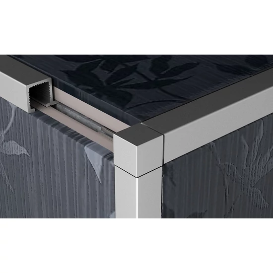 Profilplast alumínium díszítő élvédő 10 x 10 mm / 2.5 m eloxált ezüst