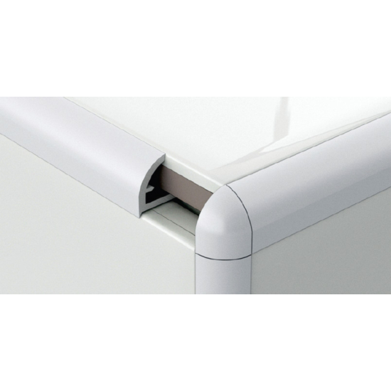 Profilplast PVC élvédő, íves, 10 mm / 2.78m fehér